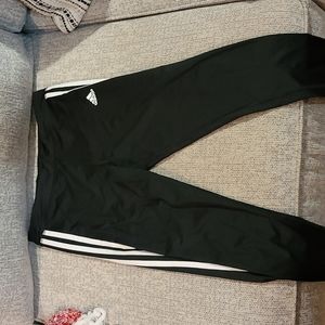 black and white Adidas pants